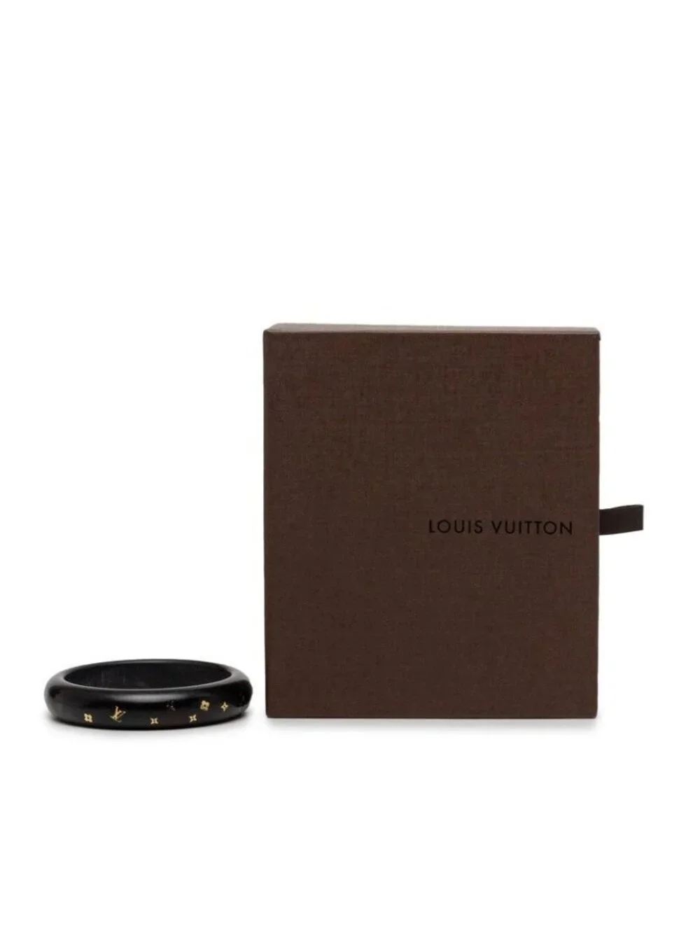 Louis Vuitton Monogram Bracelet Sylvania TPM Bangle M Dark Brown Gold Wood